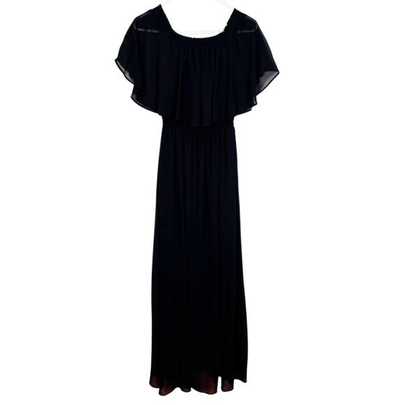 Show Me Your Mumu Hacienda Black Maxi Dress Ruffle Chiffon Size Medium - Picture 4 of 6